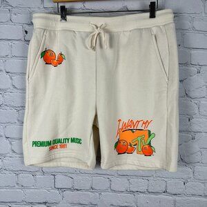 C-Life‎ Group Licensed MTV Graphic Fleece Jogger Lounge Shorts, Size Large, NWOT